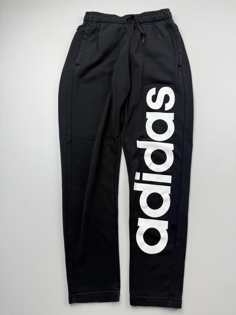 Adidas Pants Mens Small Black French Terry Sweatpants Joggers Big Logo Athletic
